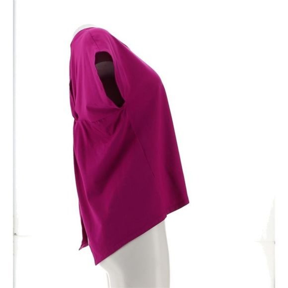 NWT‎ ATTITUDES BY RENEE WASHED COTTON JERSEY TOP TWIST BACK PASSION FRUIT XXS - Picture 7 of 12